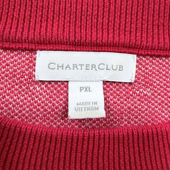 Charter Club Sweater Women's Red PXL Dog Pattern Machine Washable - Picture 8 of 14